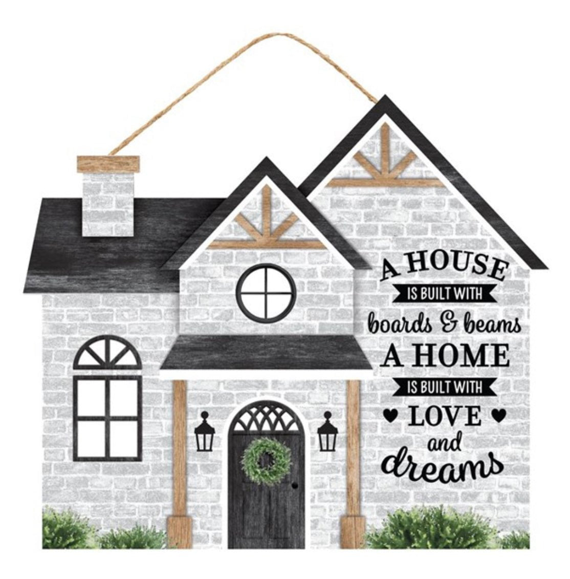 Love dreams home house sign - Greenery Market signs for wreaths