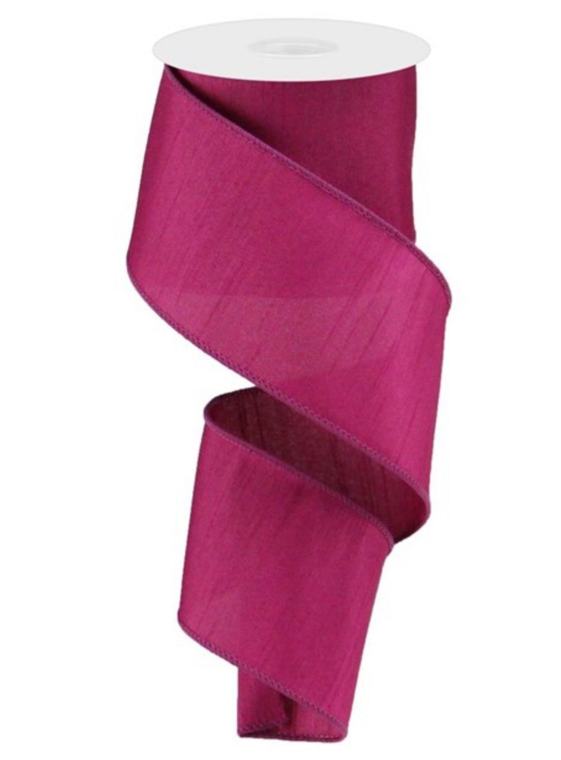 Magenta pink solid faux dupioni 1.5” wired ribbon - Greenery MarketWired ribbonRd110107