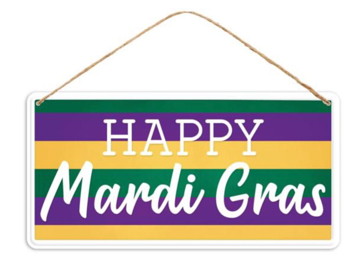 Mardi Gras signs, striped sign - Greenery MarketMD1238