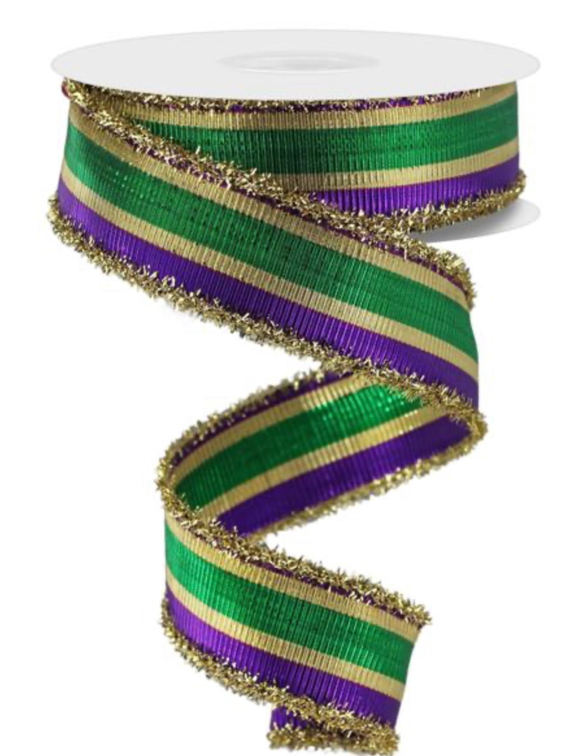 Mardi Gras wired ribbon 1.5” - Greenery MarketWired ribbonRGA8976AP