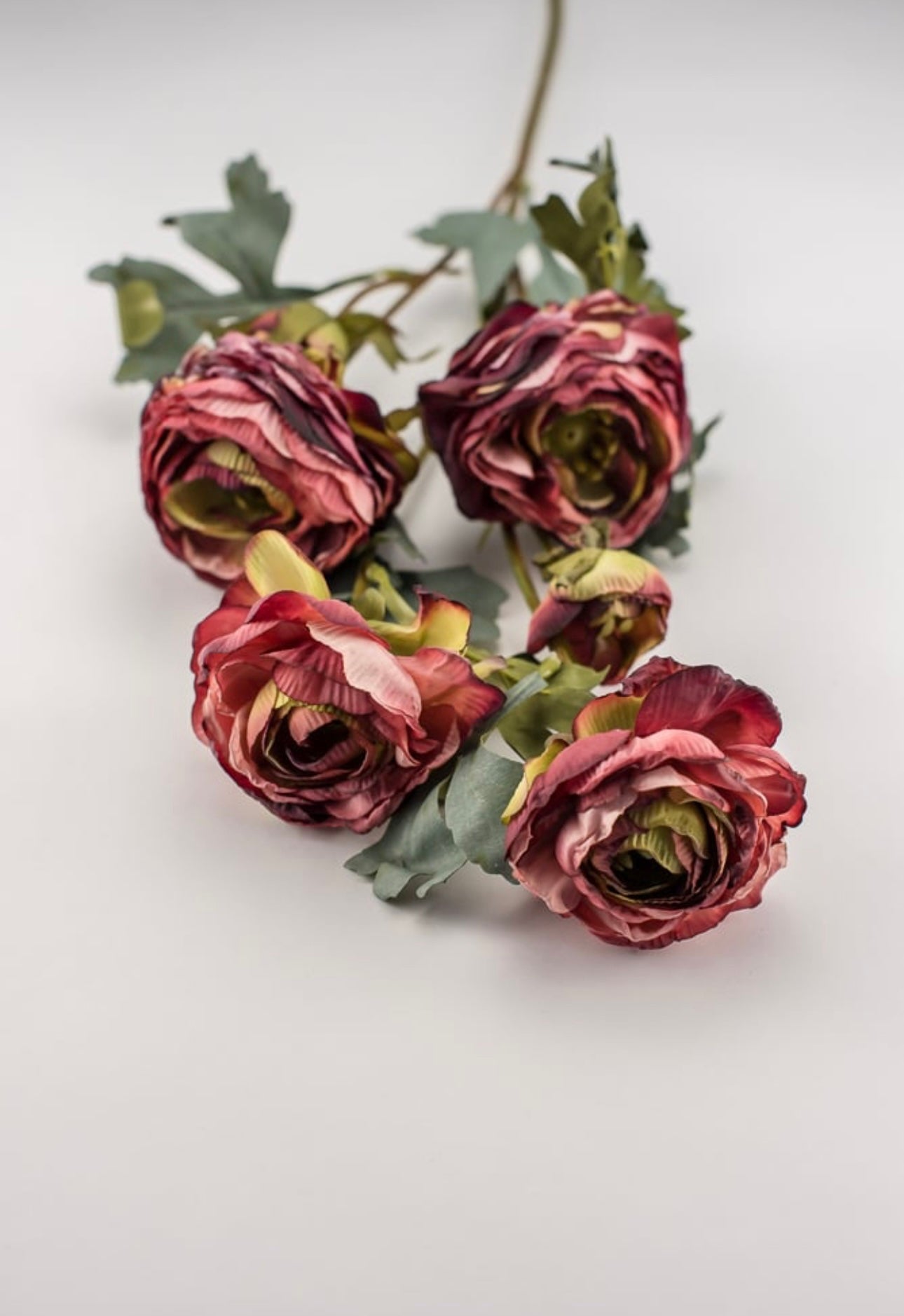 Mauve magenta Pink ranunculus artificial flower spray - Greenery Marketartificial flowersD140-BU