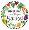 Meet me at the market garden sign with vegetables 12” round sign - Greenery MarketMD0697
