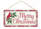 Merry Christmas cardinal sign - Greenery MarketChristmasMD1224