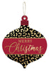 Merry Christmas ornament sign -black, gold, and red - Greenery Marketsigns for wreathsAP8604