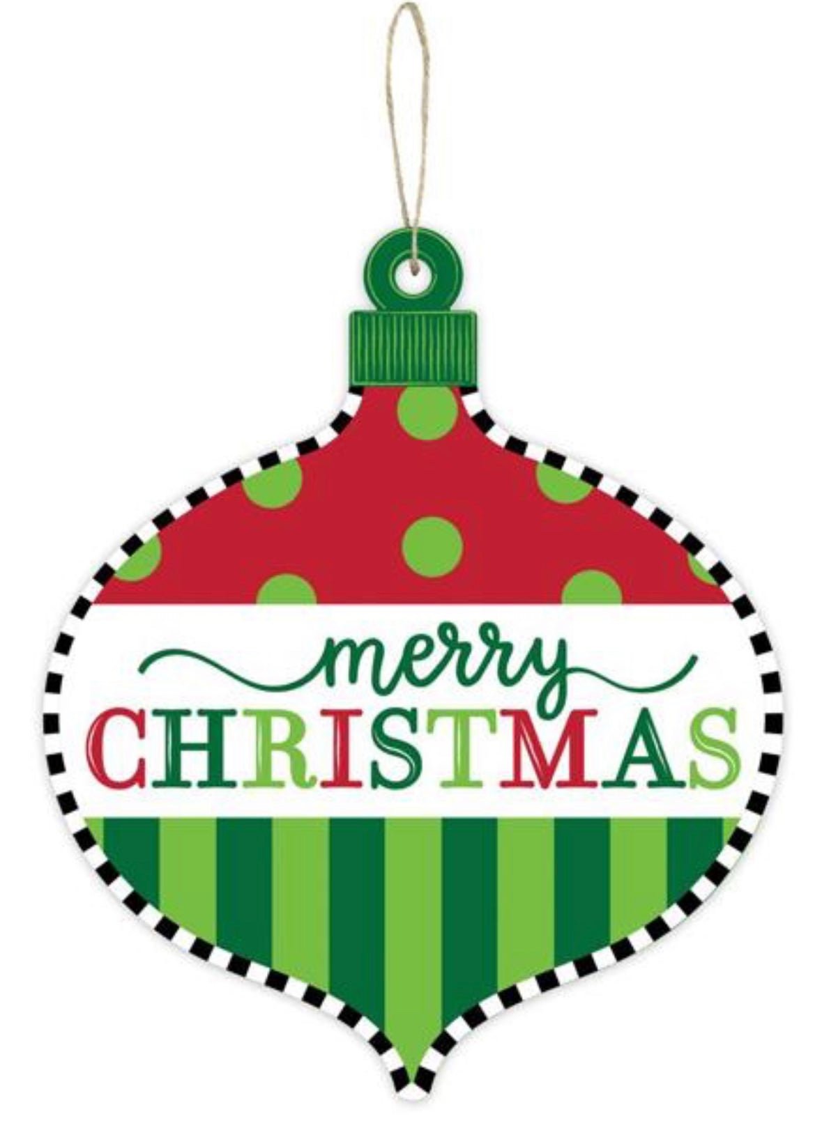 Merry Christmas ornament sign - Greenery Marketsigns for wreathsAP7159