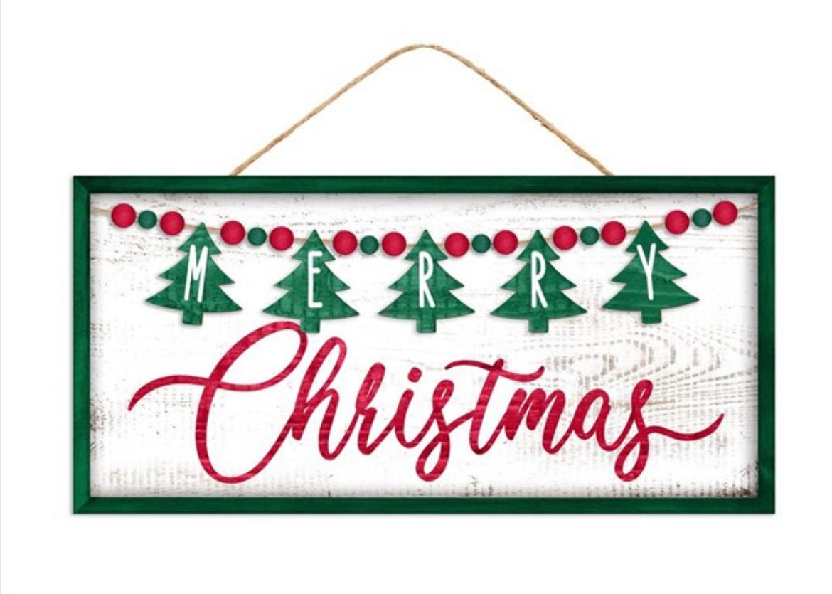 Merry Christmas sign - Greenery Marketsigns for wreathsAP7223