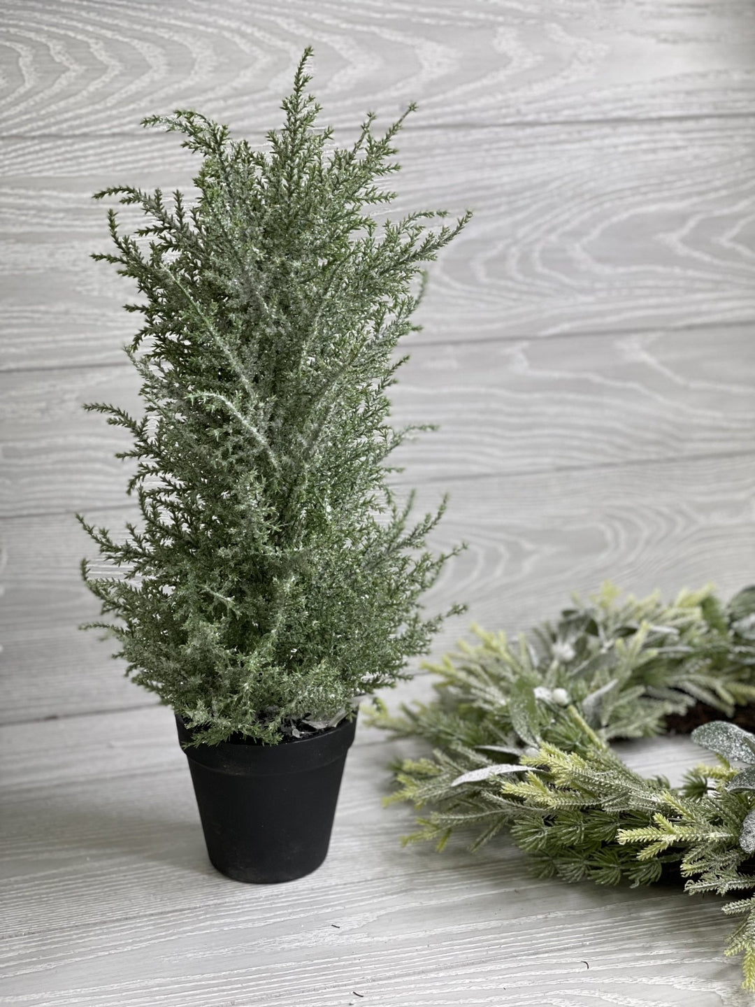 Mini potted Christmas tree - with ice 20” - Greenery Market Home decor