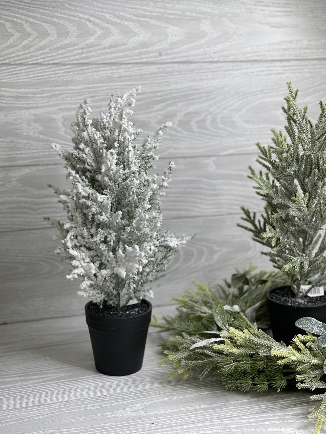 potted christmas plants Mini potted Christmas tree - with snow 16”