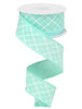 Mint And white argyle wired ribbon, 1.5” - Greenery Marketwired ribbonRG01901AN