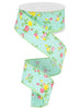 Mint floral 1.5” wired ribbon - Greenery MarketWired ribbonRg01953yr