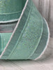 Mint green Glitter metallic wired ribbon, 4” - Greenery Market wired ribbon