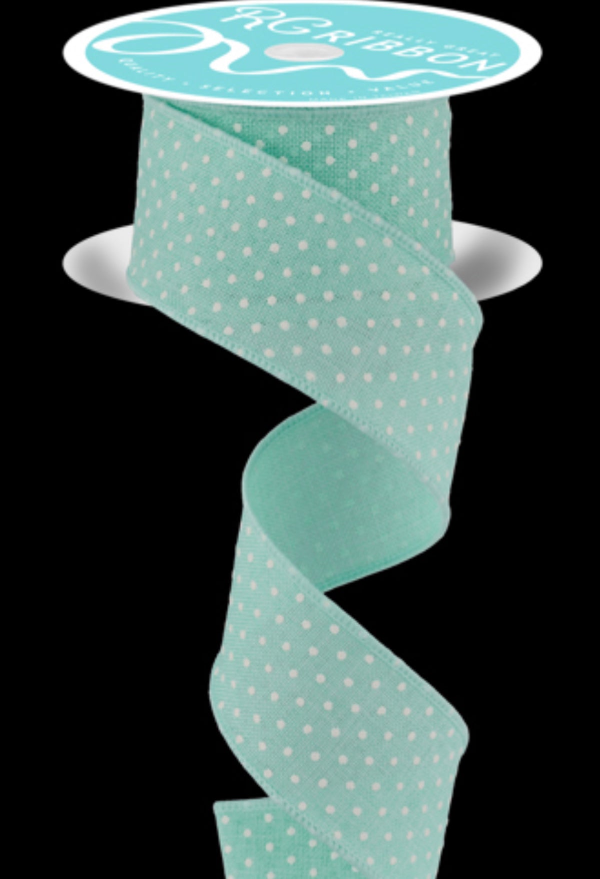 Mint Green raised Swiss dot - Greenery MarketWired ribbonRG01651AN