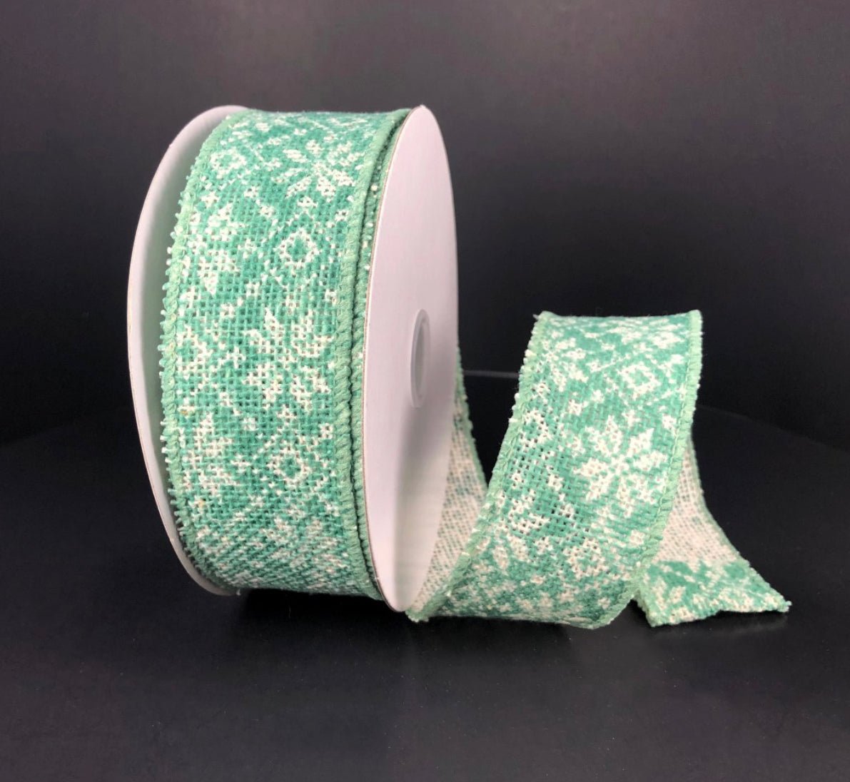 Mint snowflake wired ribbon 1.5” - Greenery MarketRibbons & Trim71198-09-05