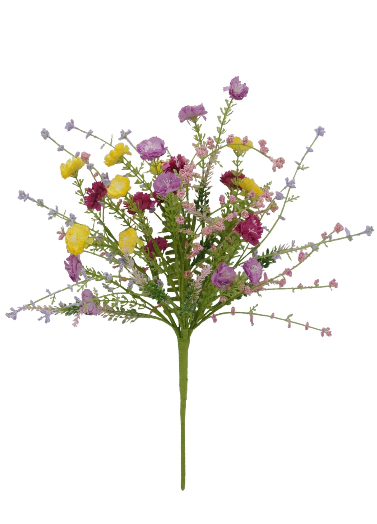 Mixed flower bush - magenta, purple, yellow - Greenery MarketArtificial Flora63907