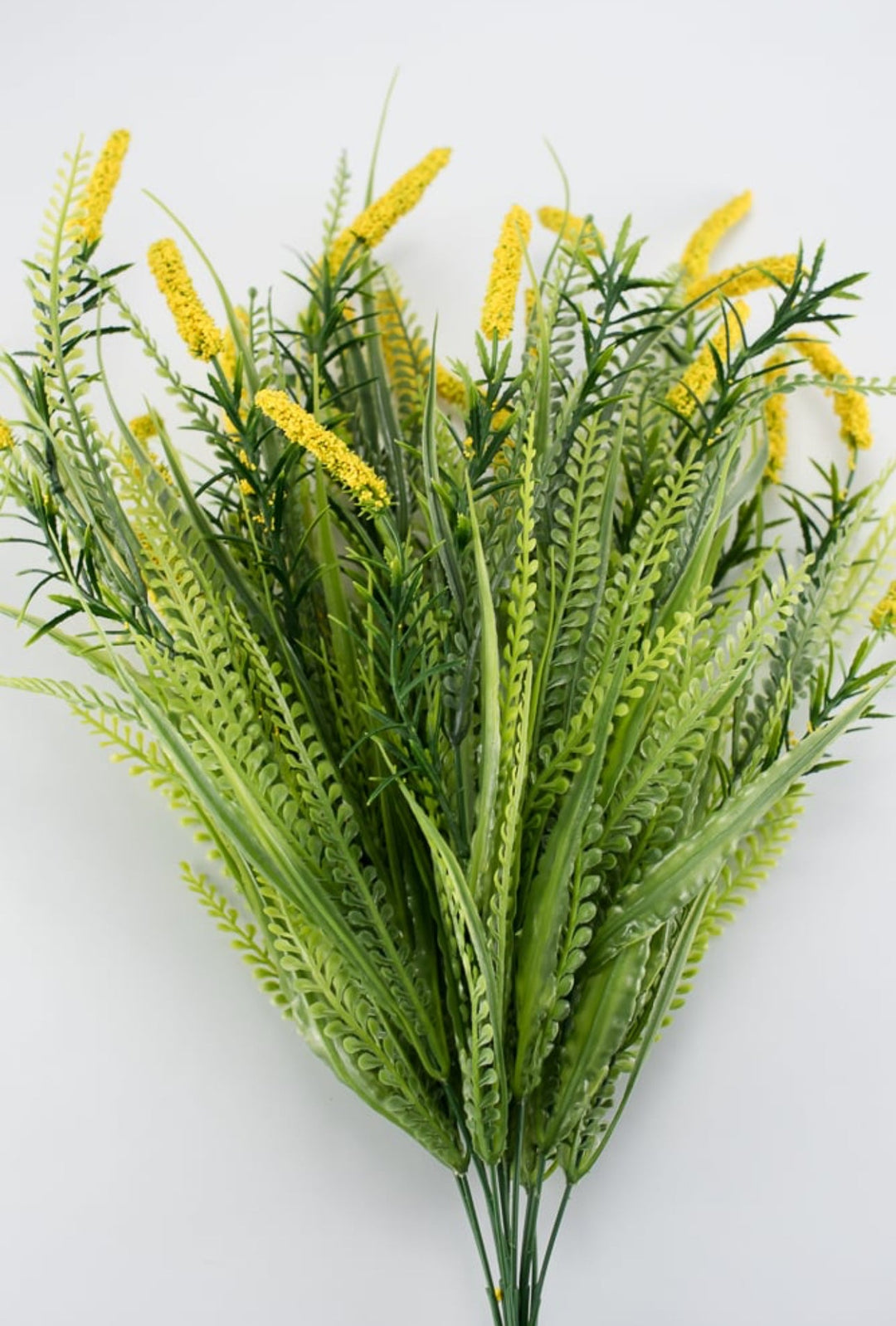 Mixed greenery and cattail bush yellow - Greenery Marketartificial flowers83366-YEL