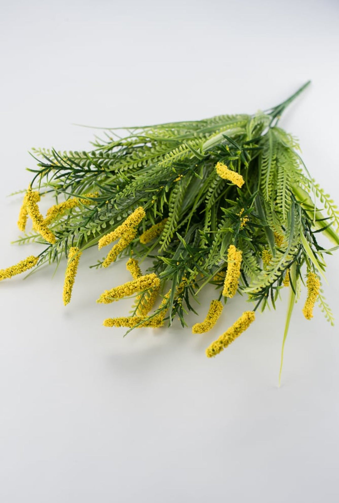 Mixed greenery and cattail bush yellow - Greenery Marketartificial flowers83366-YEL