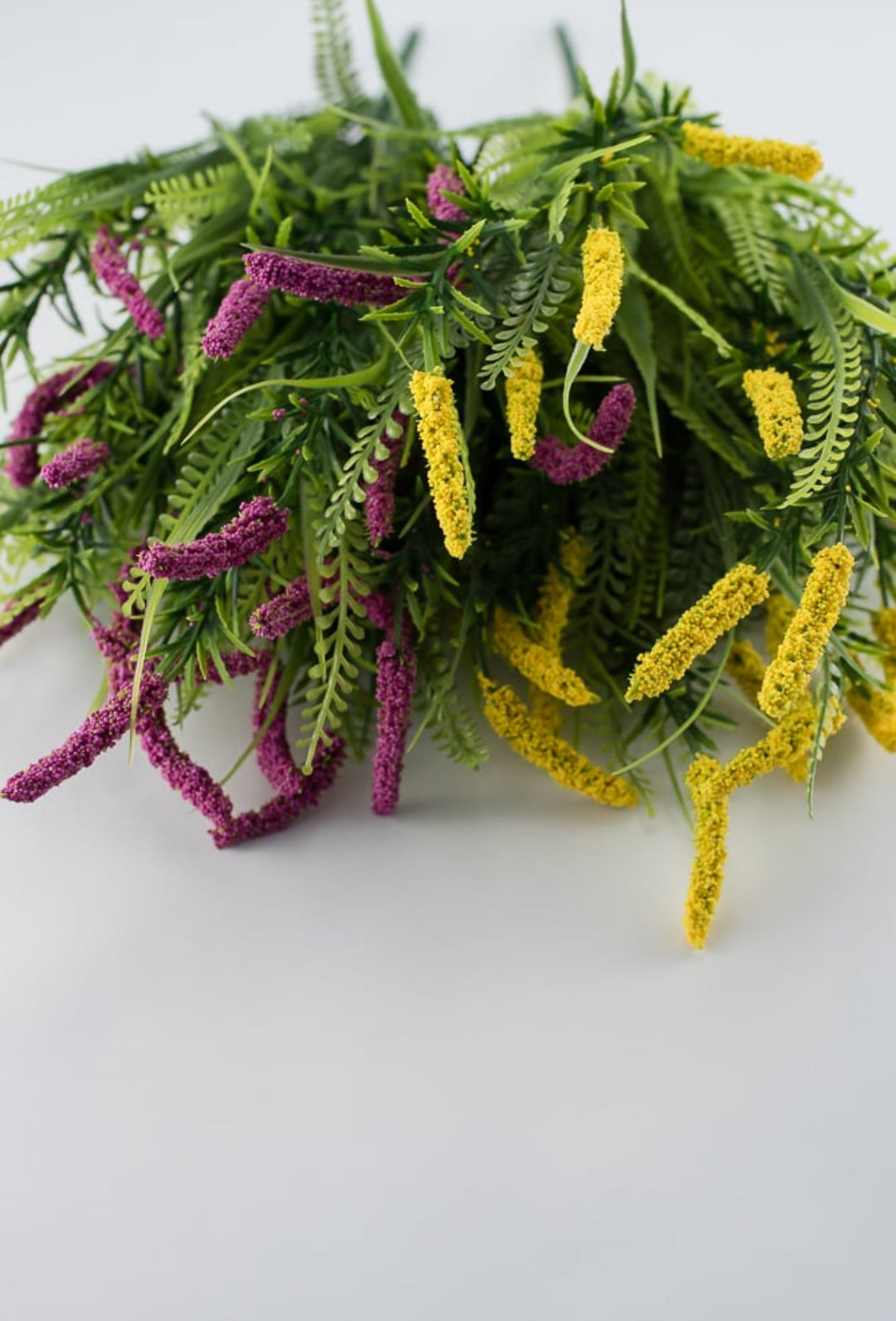 Mixed greenery and cattail bush yellow - Greenery Marketartificial flowers83366-YEL