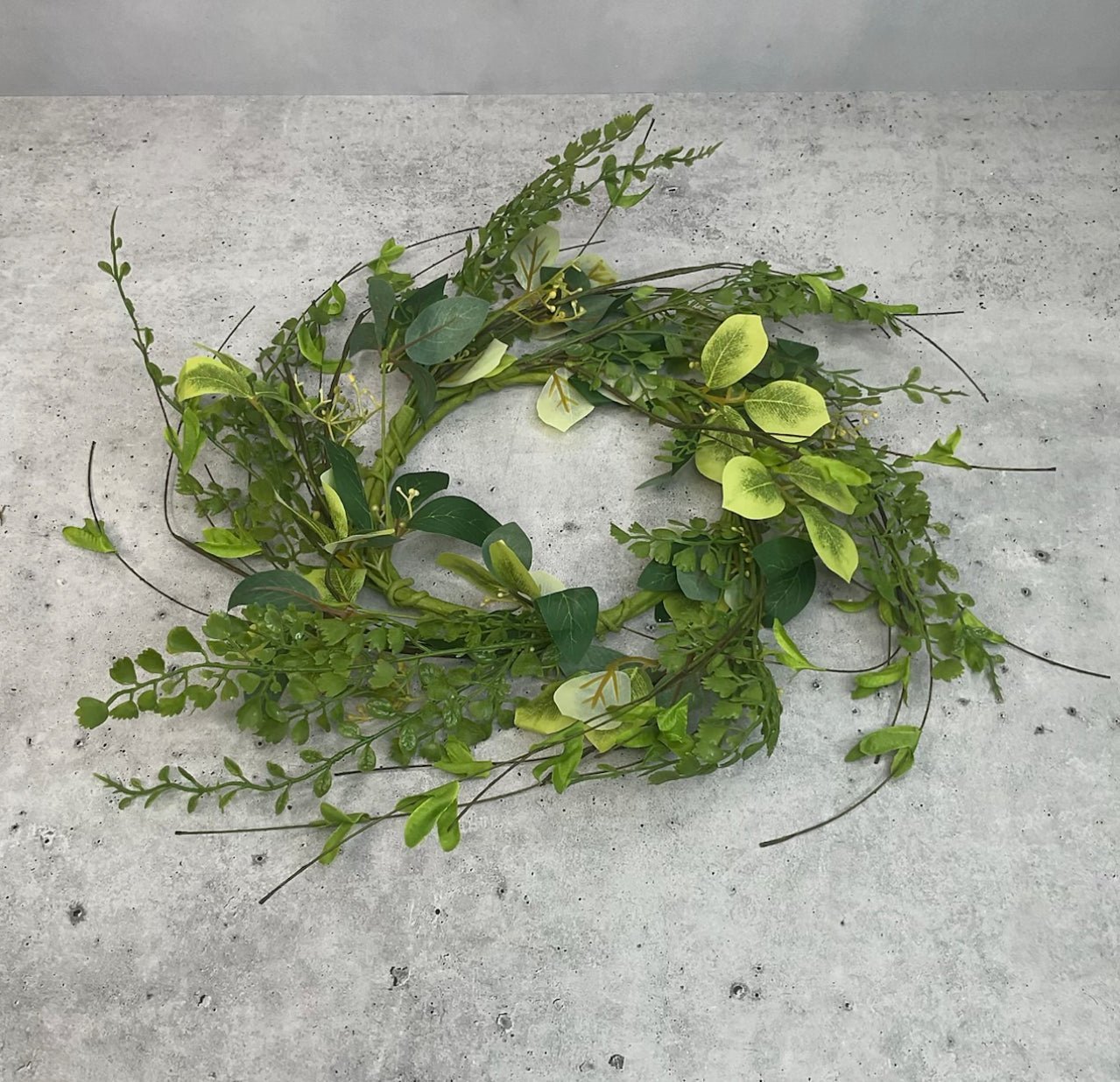 Mixed greenery and twigs candle ring mini wreath - Greenery Marketgreenery63056cr6
