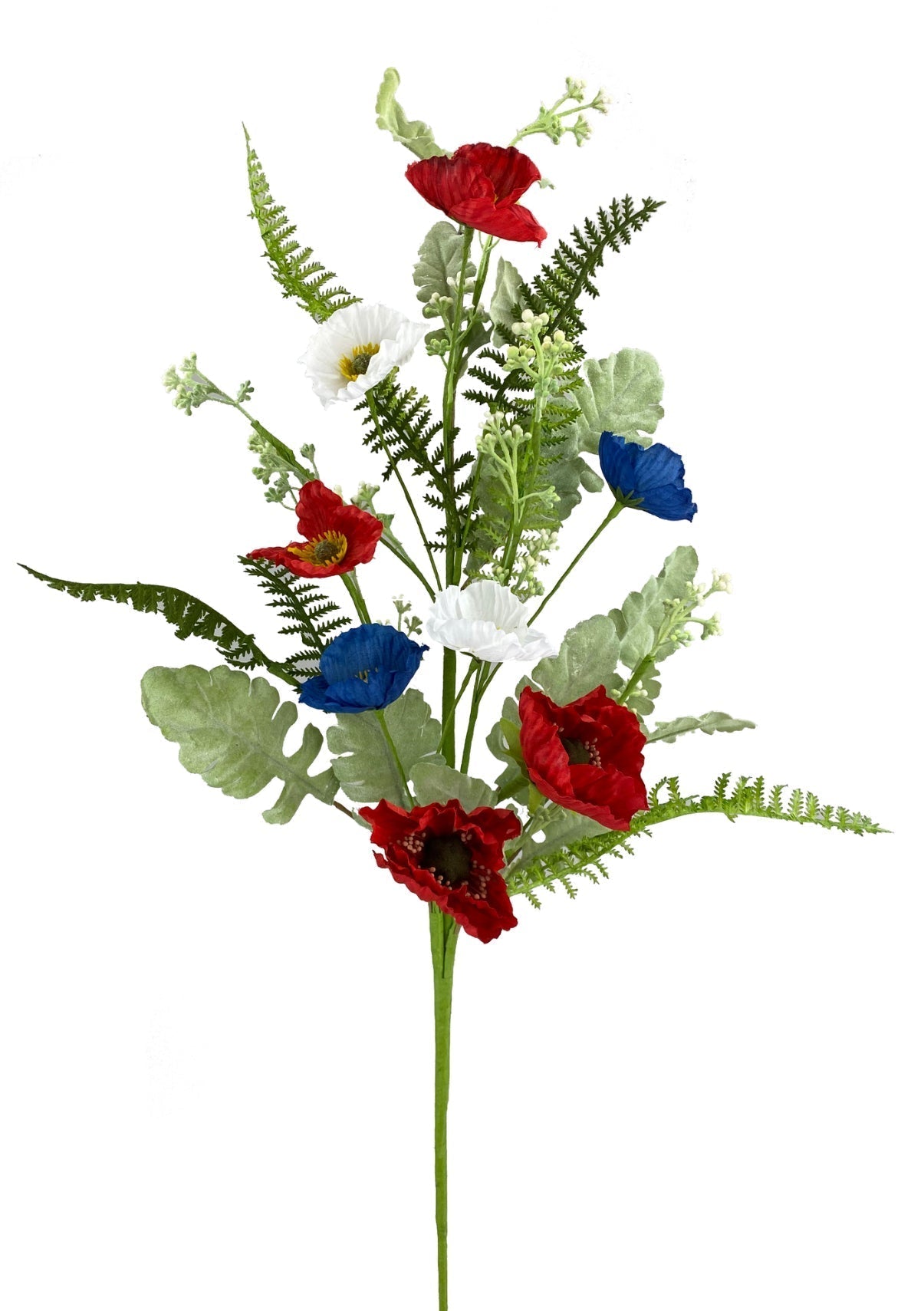 Mixed Patriotic Poppy with greenery spray 74204SP27 - Greenery Marketartificial flowers74204SP27
