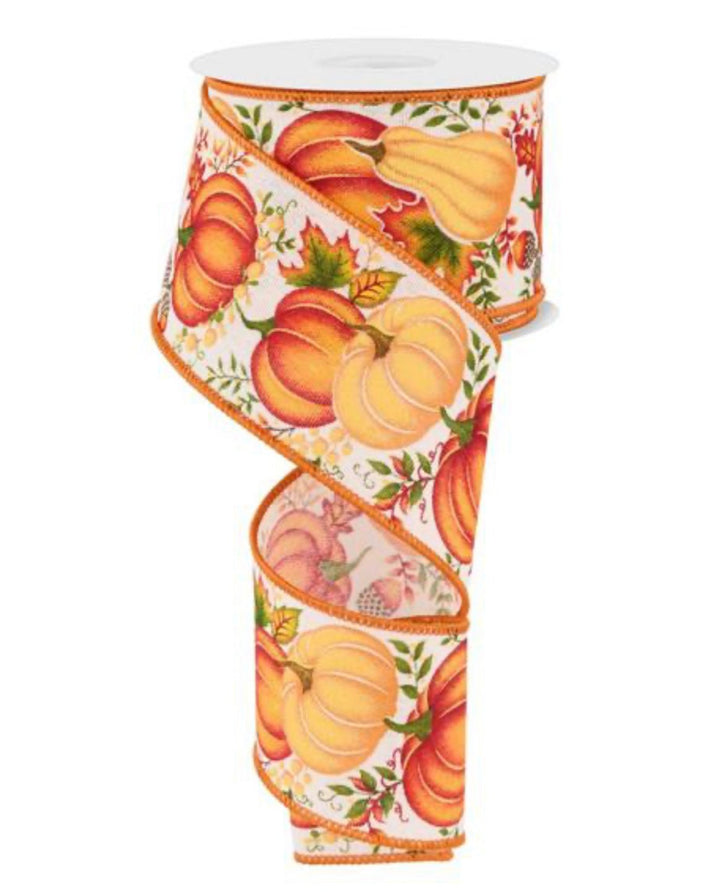 Mixed Pumpkin wired ribbon - Greenery MarketWired ribbonRGE19876H