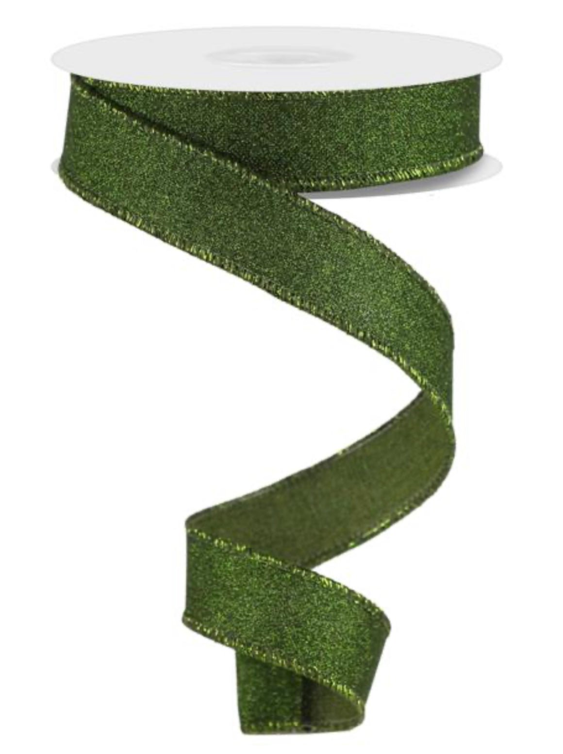 Moss green glittered 7/8” wired ribbon - Greenery MarketRibbons & TrimRGE738052