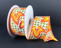 Moss green with fall leaves wired ribbon 1.5” - Greenery MarketWired ribbon68203-09-09