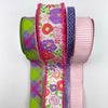 Multi Floral, purple, bow bundle x 4 wired ribbons - Greenery MarketWired ribbonBloomfluffedgex4