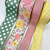 Multi Floral, sage and mauve, bow bundle x 4 wired ribbons - Greenery MarketWired ribbon