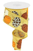 Mustard Leopard Pumpkin wired ribbon 2.5” - Greenery MarketWired ribbonRGC1713T6