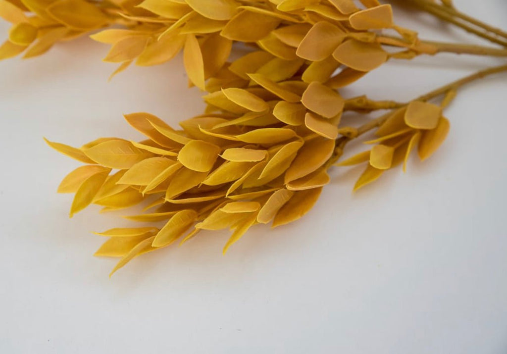 Mustard yellow fall leaf bush Greenery Market