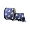 Navy blue anchor beach wired ribbon 2.5” - Greenery MarketWired ribbonQ517440-27