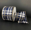 Navy, champagne, and gold plaid on linen 2.5” - Greenery MarketRibbons & Trim71236-40-27