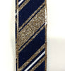 Navy with champagne stripes wired 1.5” - Greenery MarketWired ribbon72043-09-14