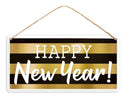New Year’s Eve signs, black and gold striped sign - Greenery MarketMD1236