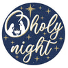 O holy night Christmas metal 12” round sign - Greenery MarketSeasonal & Holiday DecorationsMD1008