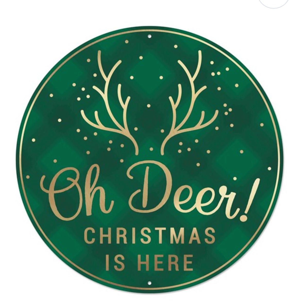 Oh deer metal round sign - Greenery MarketSeasonal & Holiday DecorationsMD074806