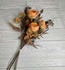 Open rose and mum mixed bundle with acorns - orange - Greenery MarketArtificial Flora26380
