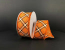 Orange and black plaid wired ribbon, 1.5" - Greenery MarketWired ribbon51211-09-19