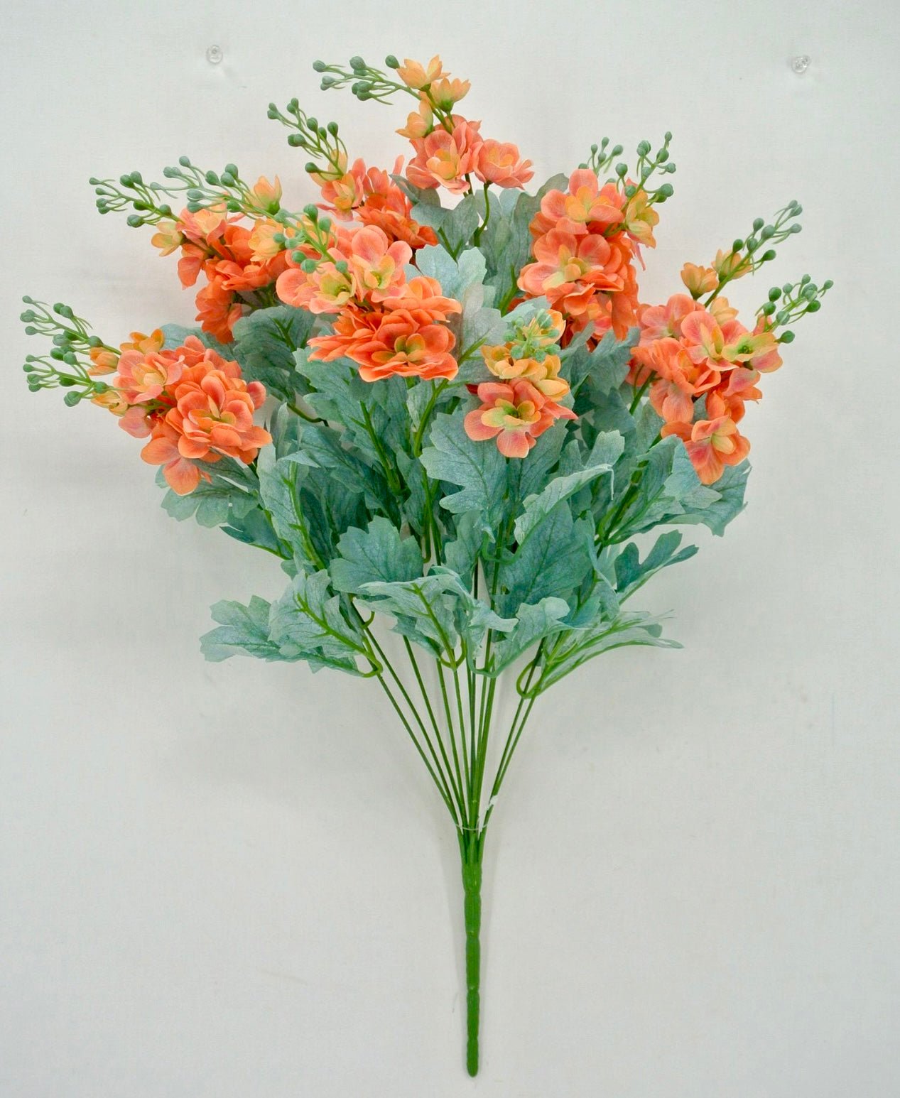 Orange delphiniums artificial flower bush - Greenery MarketArtificial Flora84296-OR