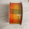 Orange, gold, and moss green plaid wired ribbon 1.5” - Greenery MarketWired ribbon61201-09-19
