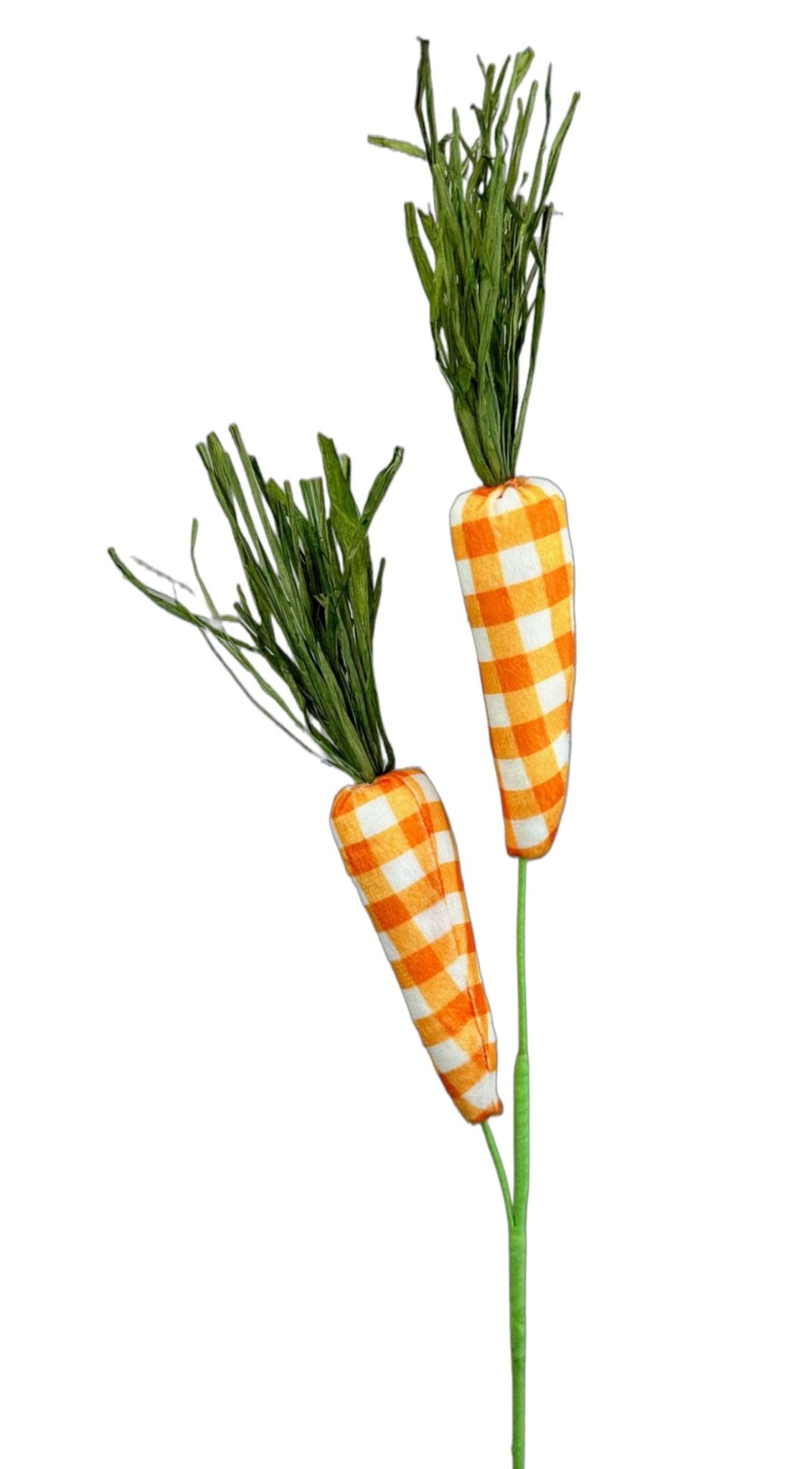 Orange plaid carrots spray - Greenery MarketPicks63441OR