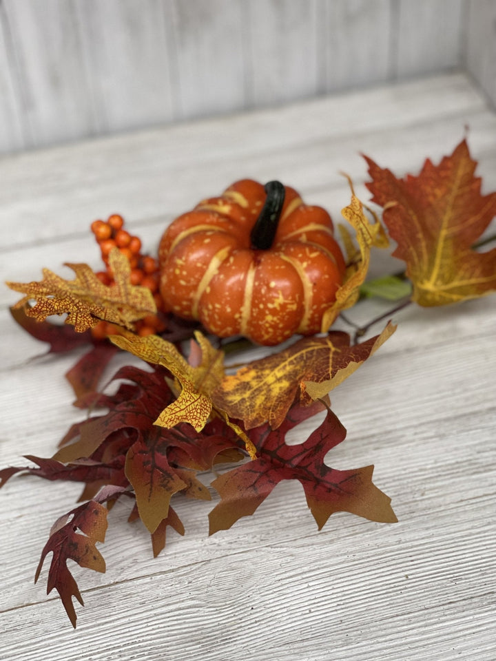 Orange Pumpkin maple leaves pick - Greenery Marketgreenery56638SP16