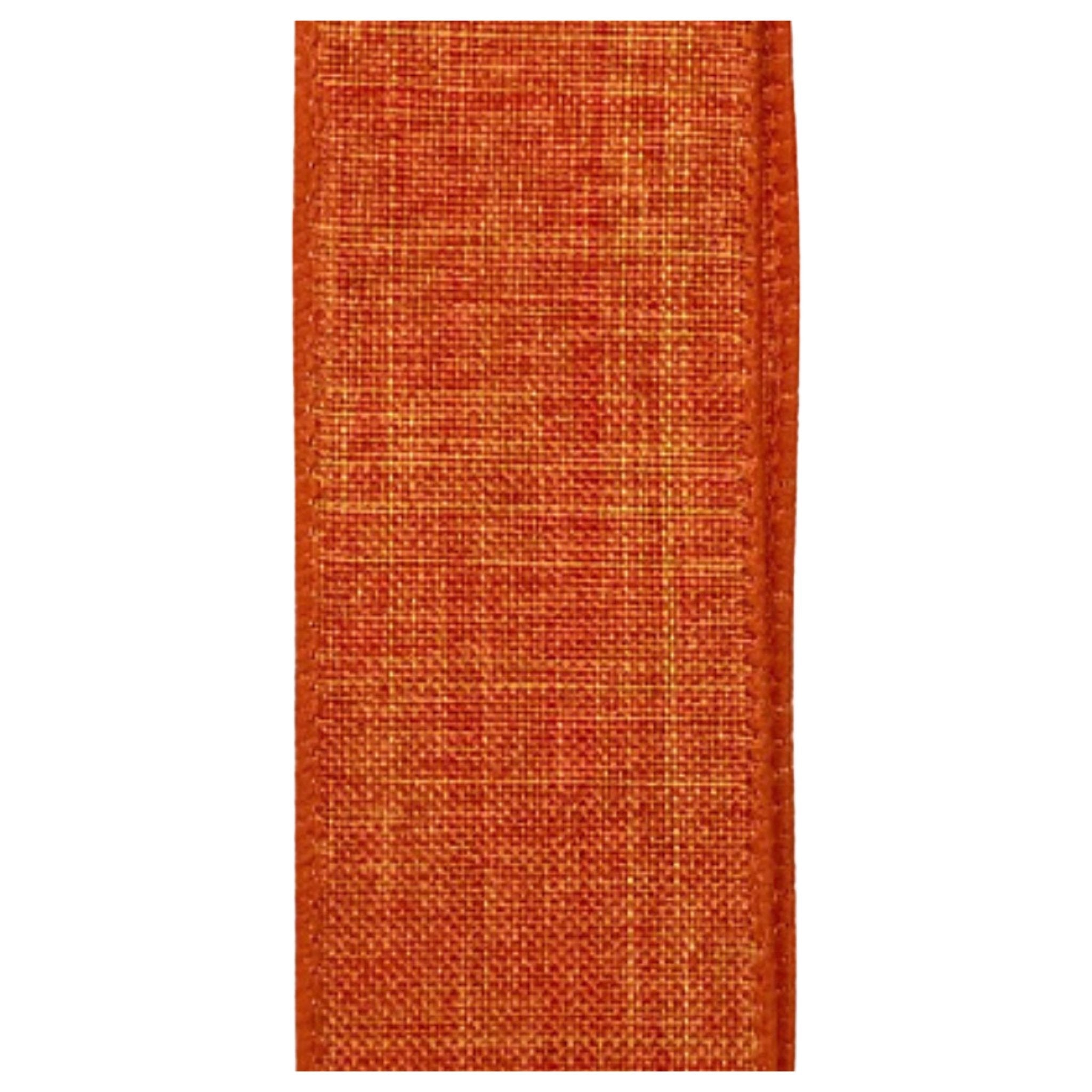 Orange wired, linen, ribbon 2.5” - Greenery MarketWired ribbonX314840-19