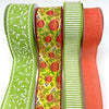 Orange, yellow, and green floral x 4 ribbon bow bundle - Greenery Market