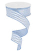 Pale blue and white horizontal stripe wired ribbon - 1.5” - Greenery MarketWired ribbonRG1780D6