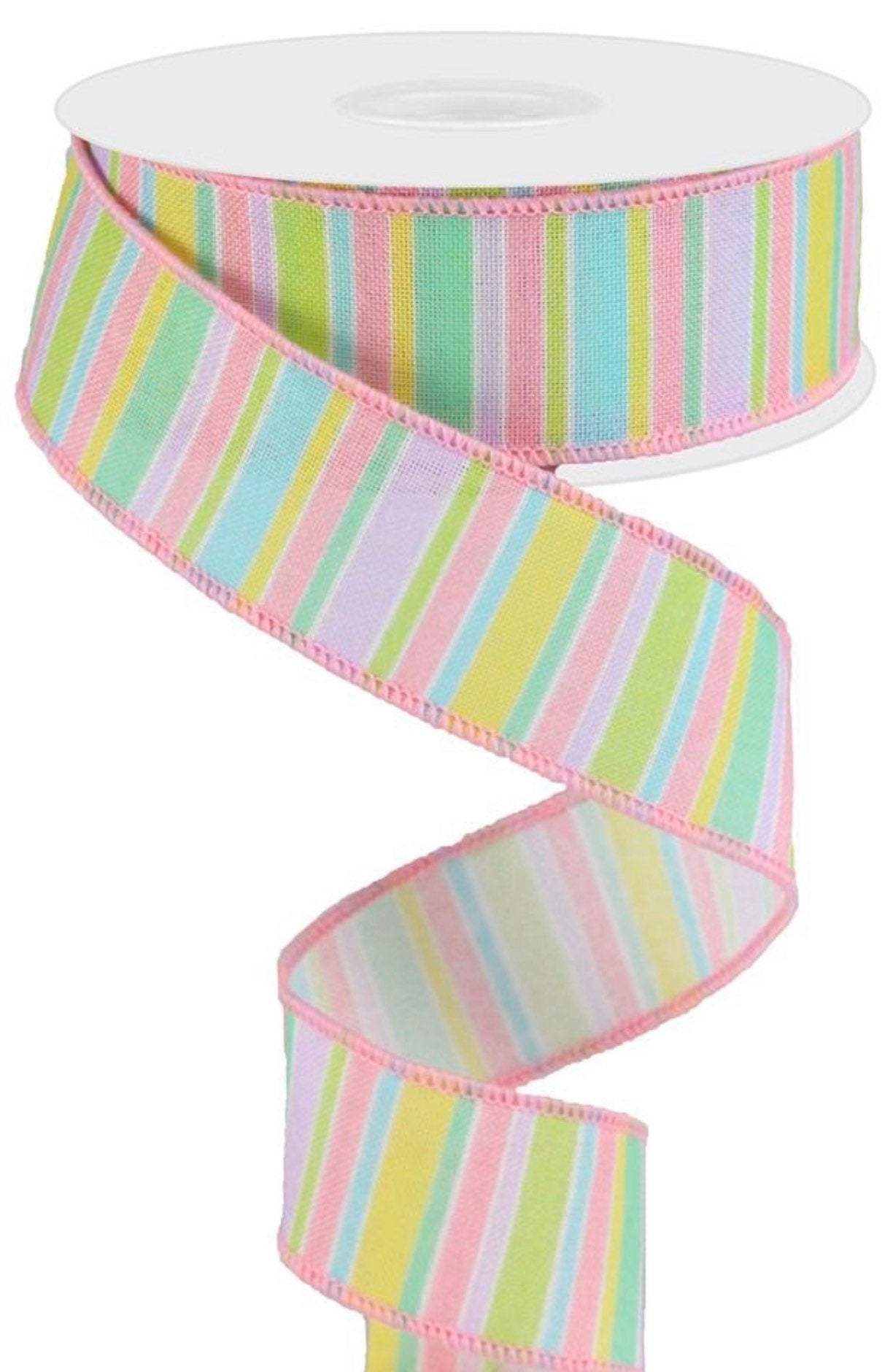 pastel stripe ribbon, 1.5