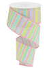 pastel stripe ribbon, 2.5" wired ribbon with horizontal stripes - Greenery MarketWired ribbonRG01832