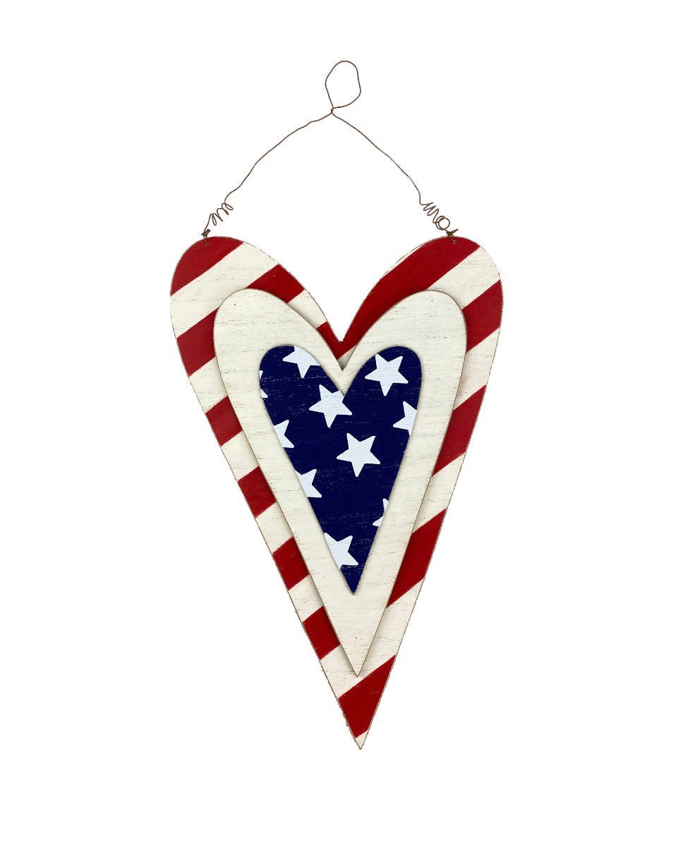 Patriotic Americana heart sign - Greenery Market74183rwb
