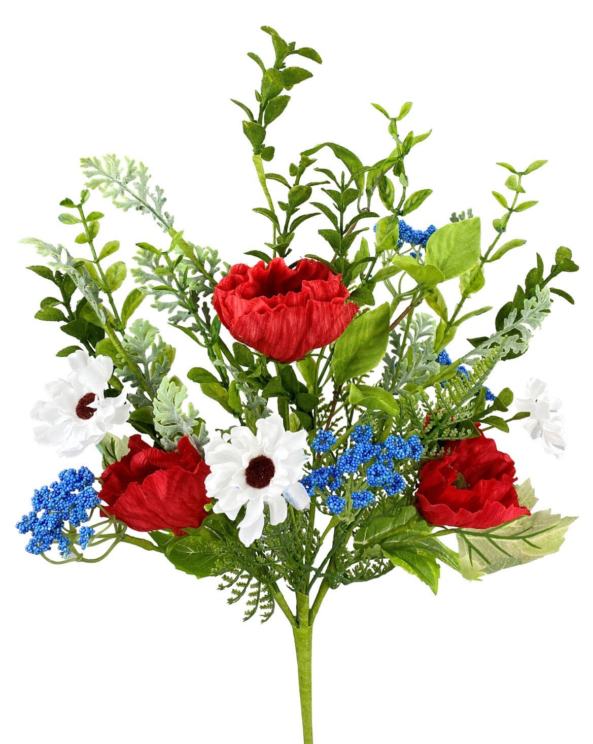 Patriotic Poppy with greenery bush - Greenery Marketartificial flowers62959BU23