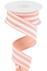Peach Cabana stripe wired ribbon 1.5” - Greenery MarketWired ribbonRGC156221